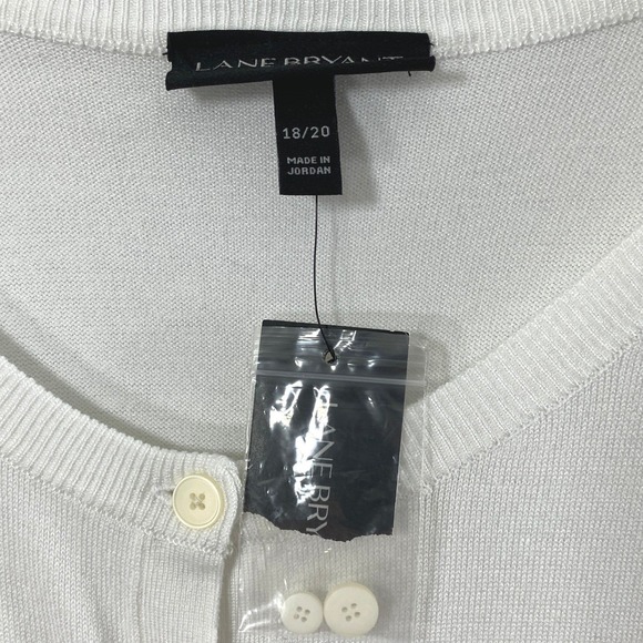 Lane Bryant Cardigan Womens Plus 18 / 20 White Button Up Sweater Raglan Sleeve - Picture 3 of 14